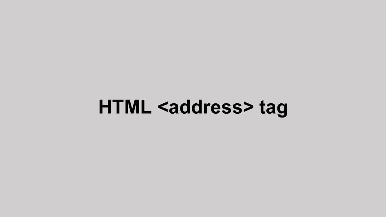 Address tag online in html