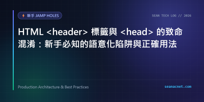 HTML header 標籤與 head 的致命混淆：新手必知的語意化陷阱與正確用法 特色圖片