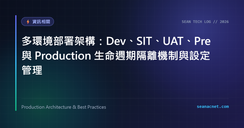 多環境部署架構：Dev、SIT、UAT、Pre 與 Production 生命週期隔離機制與設定管理 特色圖片